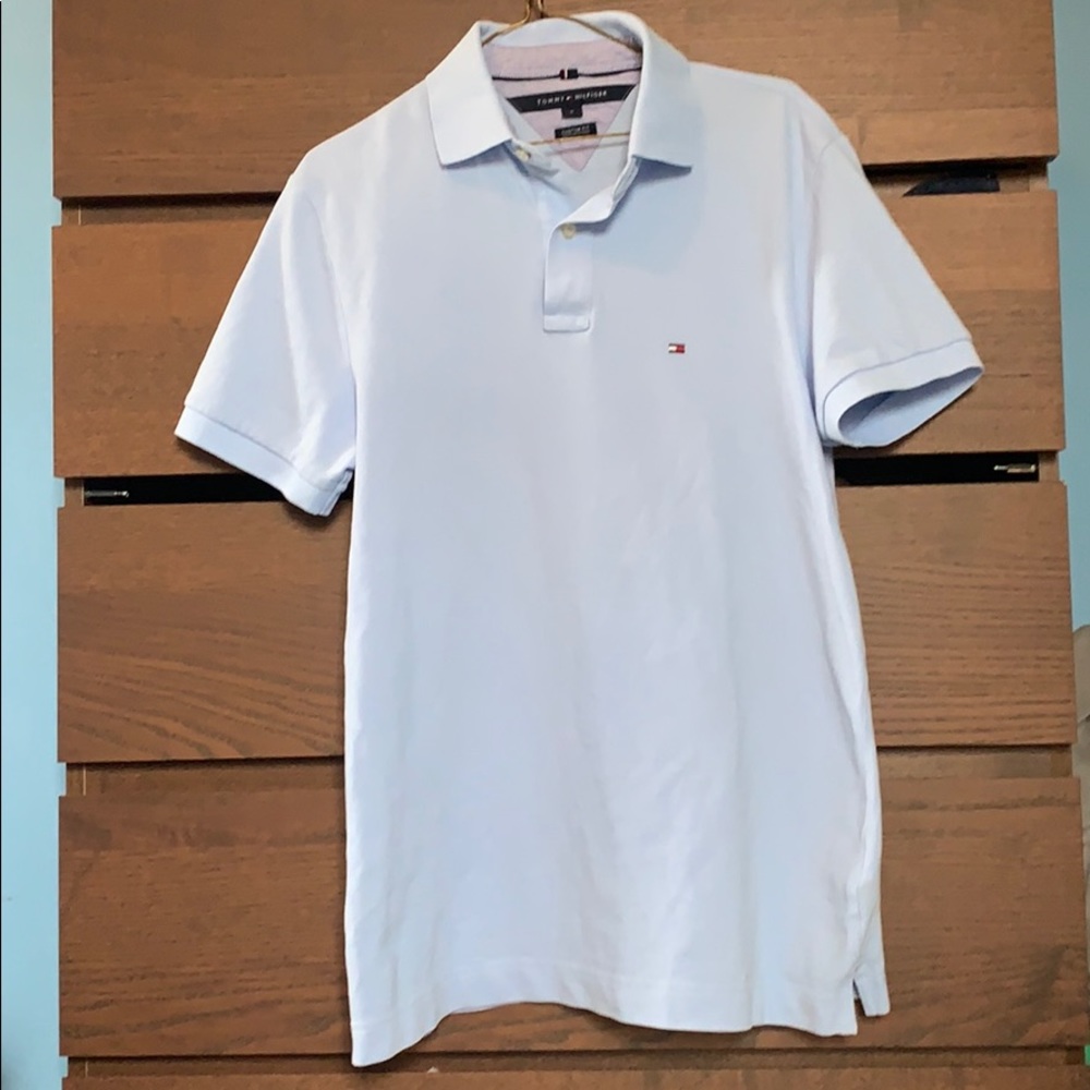Tommy Hilfiger baby blue polo Size: M